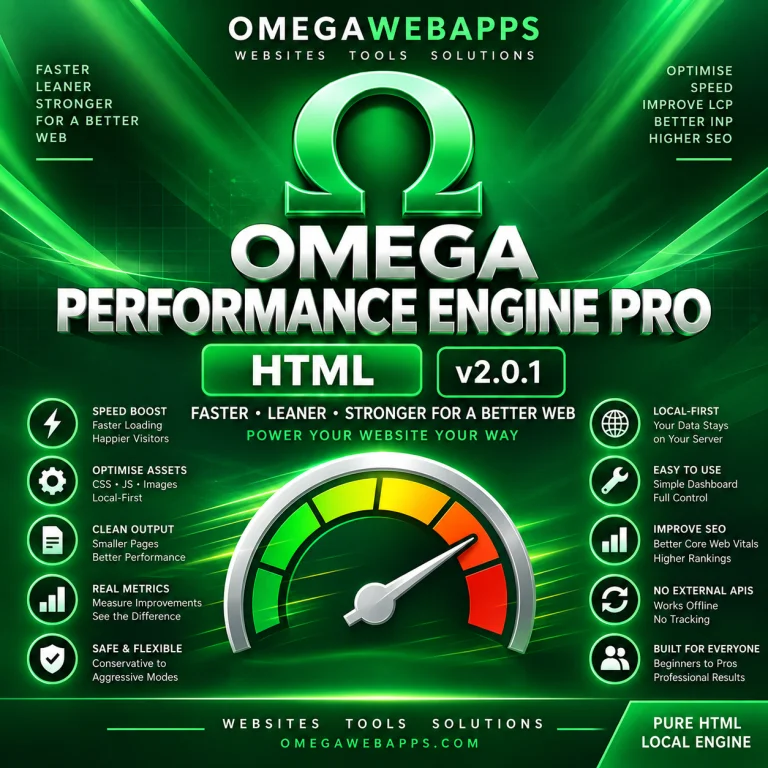Omega Performance Engine Pro Pure HTML product artwork