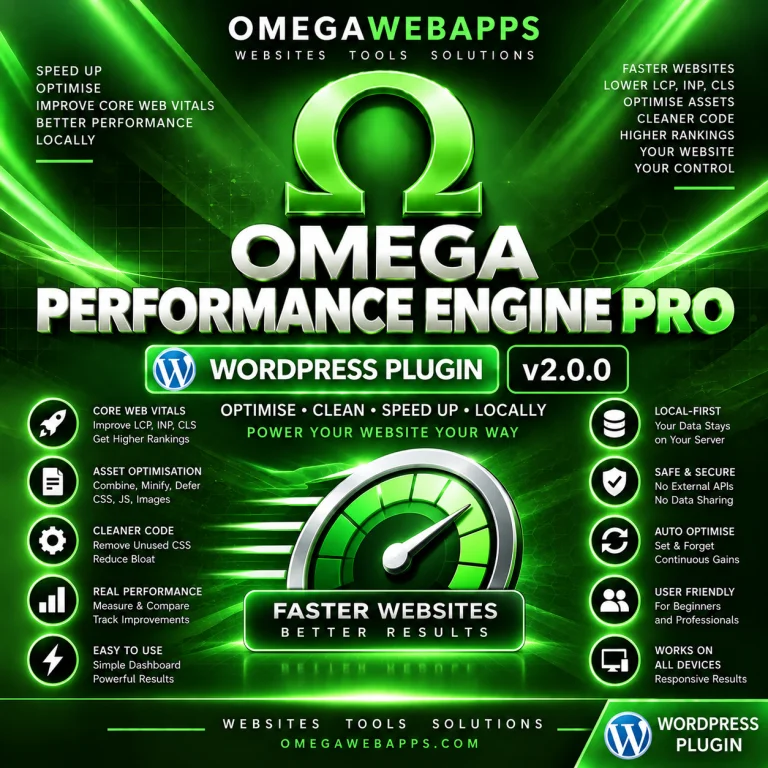 Omega Performance Engine WordPress Plugin product artwork