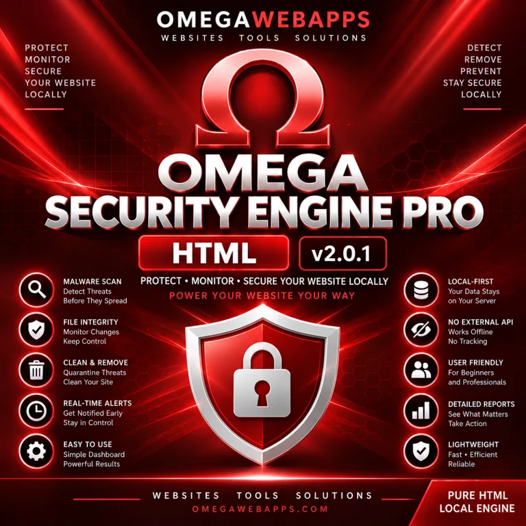 Omega Security Engine Pro Pure HTML product artwork