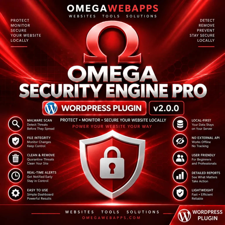 Omega Security Engine Pro WordPress Plugin product artwork