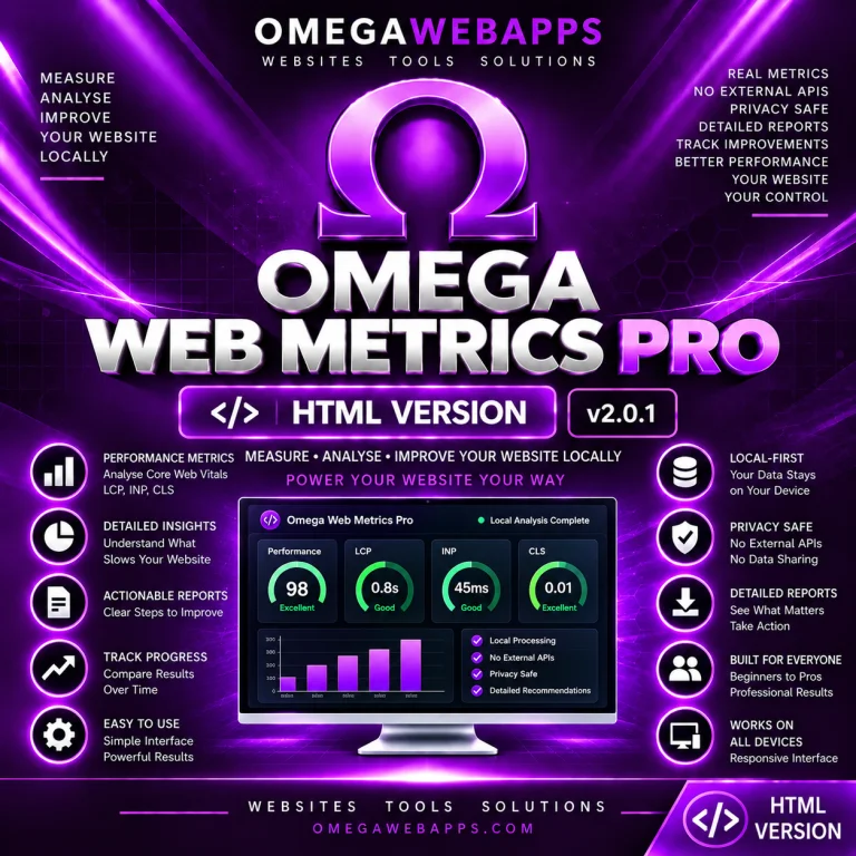 Omega Web Metrics Pro Pure HTML product artwork